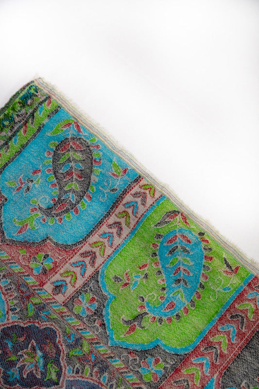 Wool Kaani Border Shawl