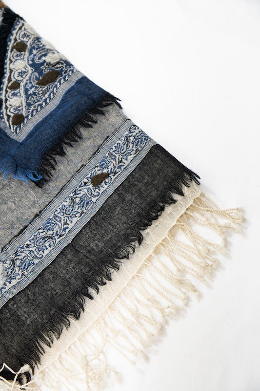 Broiled Wool 3 Layered Embroidered Stole
