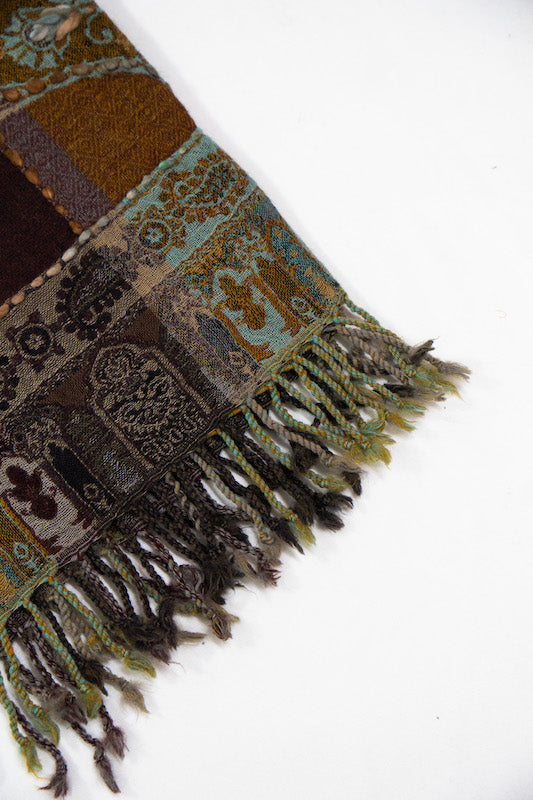 Broiled Wool Embroidered Stole