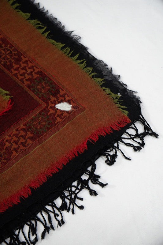 Broiled Wool 3 Layered Embroidered Stole