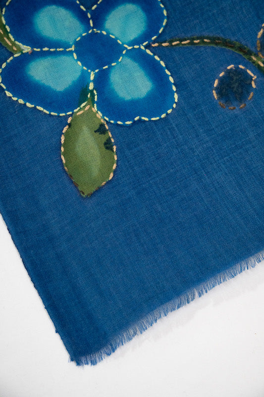 Hand-Painted & Hand-Embroidered Stole