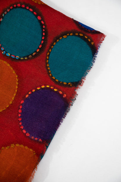 Hand-Painted & Hand-Embroidered Stole